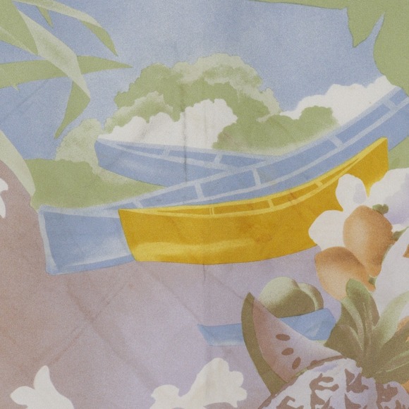 Celine CELINE scarf tropical pattern silk made in Italy yellow blue ladies - Picture 6 of 10